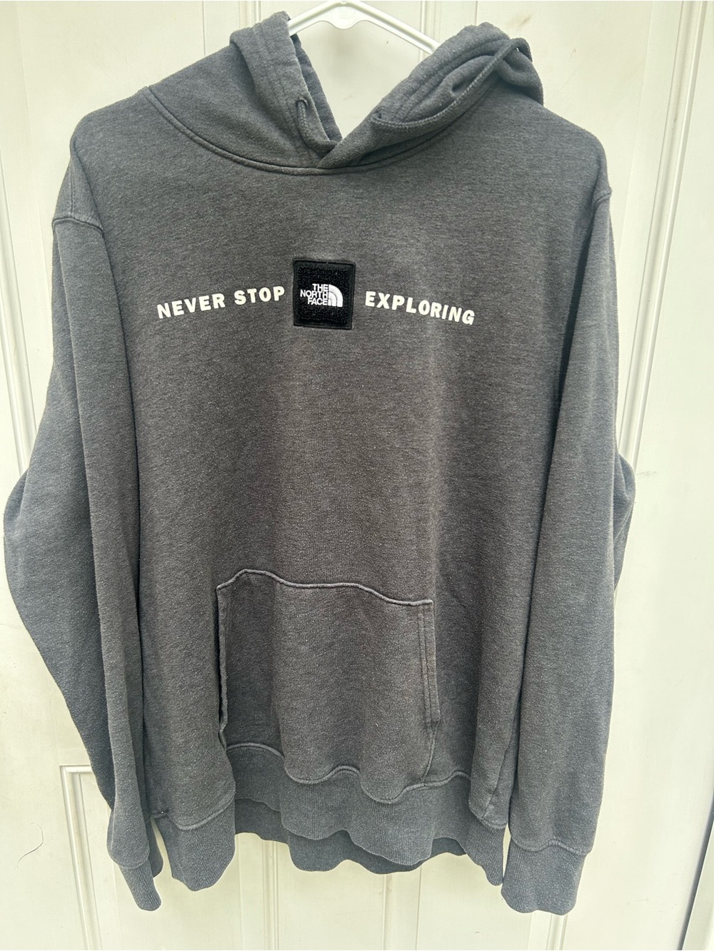 The North Face Men’s Charcoal Gray 'Never Stop Exploring' Crewneck Hoodie